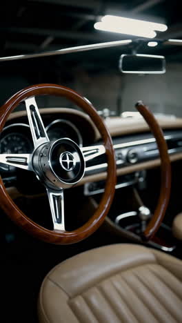 interior of a classic convertible car