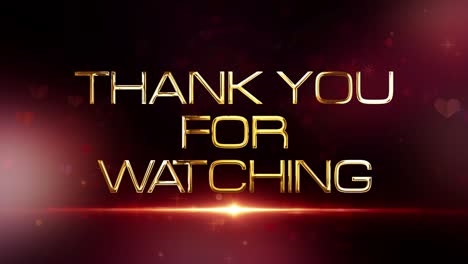 thanks for watching 4k 3d seamless loop cinematic title trailer background with beautiful illuminate flares light, light leak and heart paper particles. video cover trailer thank you for watching.