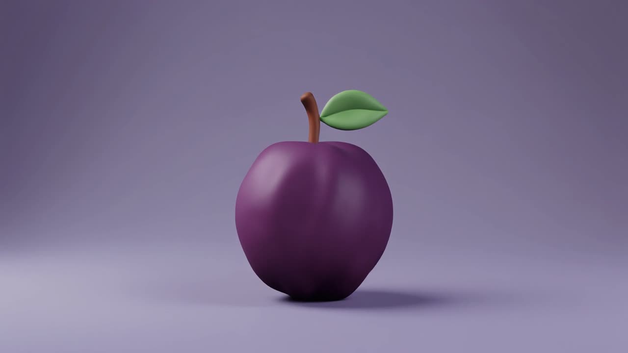 Minimalistisk 3D-blomme vokser på lilla baggrund