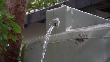 overflow of saltwater from tank at a desalination plant, static shot