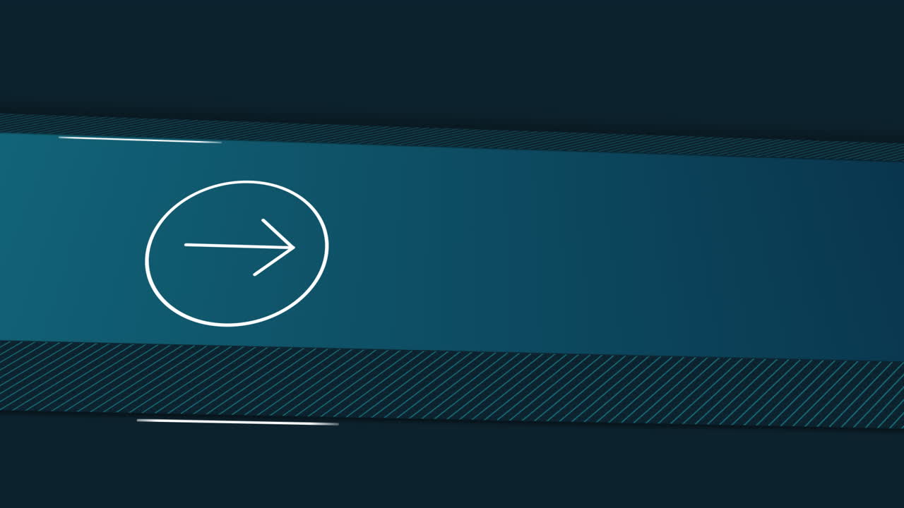 animación de flecha blanca en círculo blanco apuntando a la derecha y desapareciendo