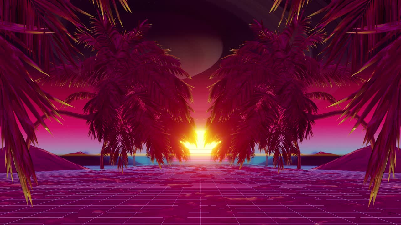 레트로 패턴 나무