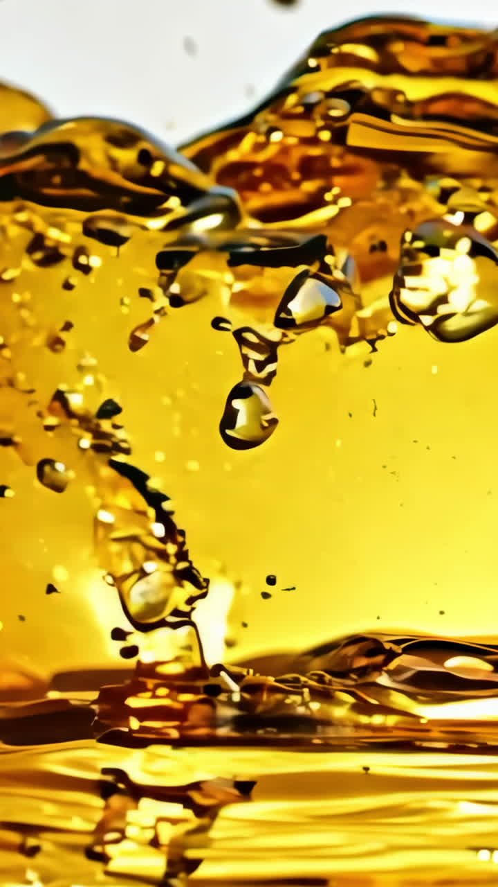 A splash of liquid with a splash of foam. The liquid is brown and the foam is white