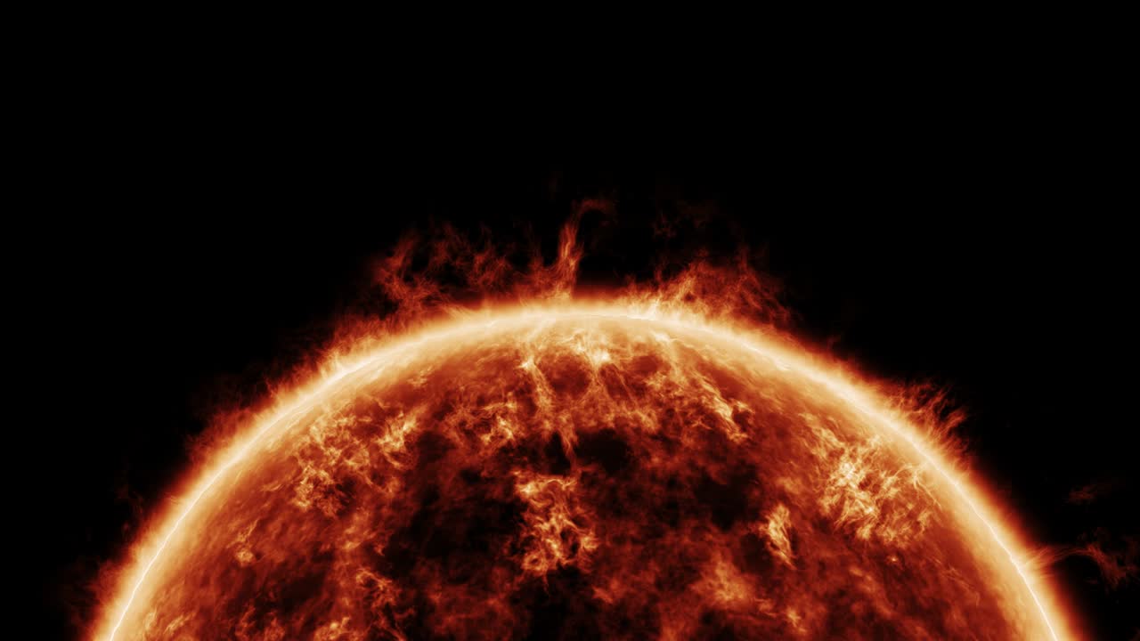 secuencia animada que muestra la actividad solar en la superficie del sol 4k stock