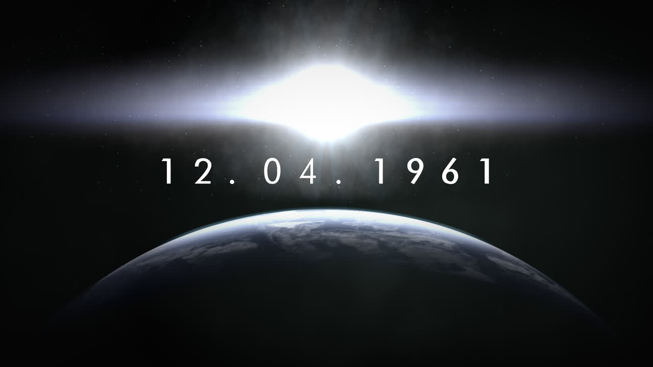12.04.1961 с вспышкой звезды и планеты земля в галактике