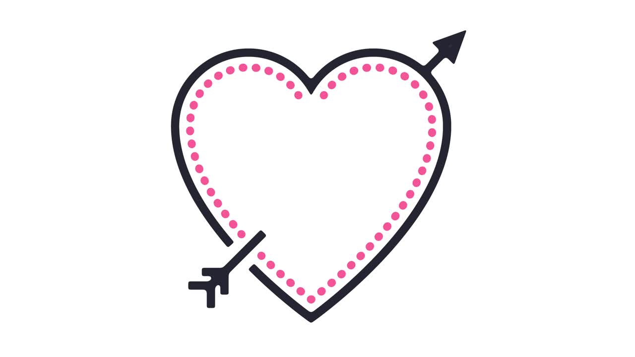 animación del icono de la línea de amor