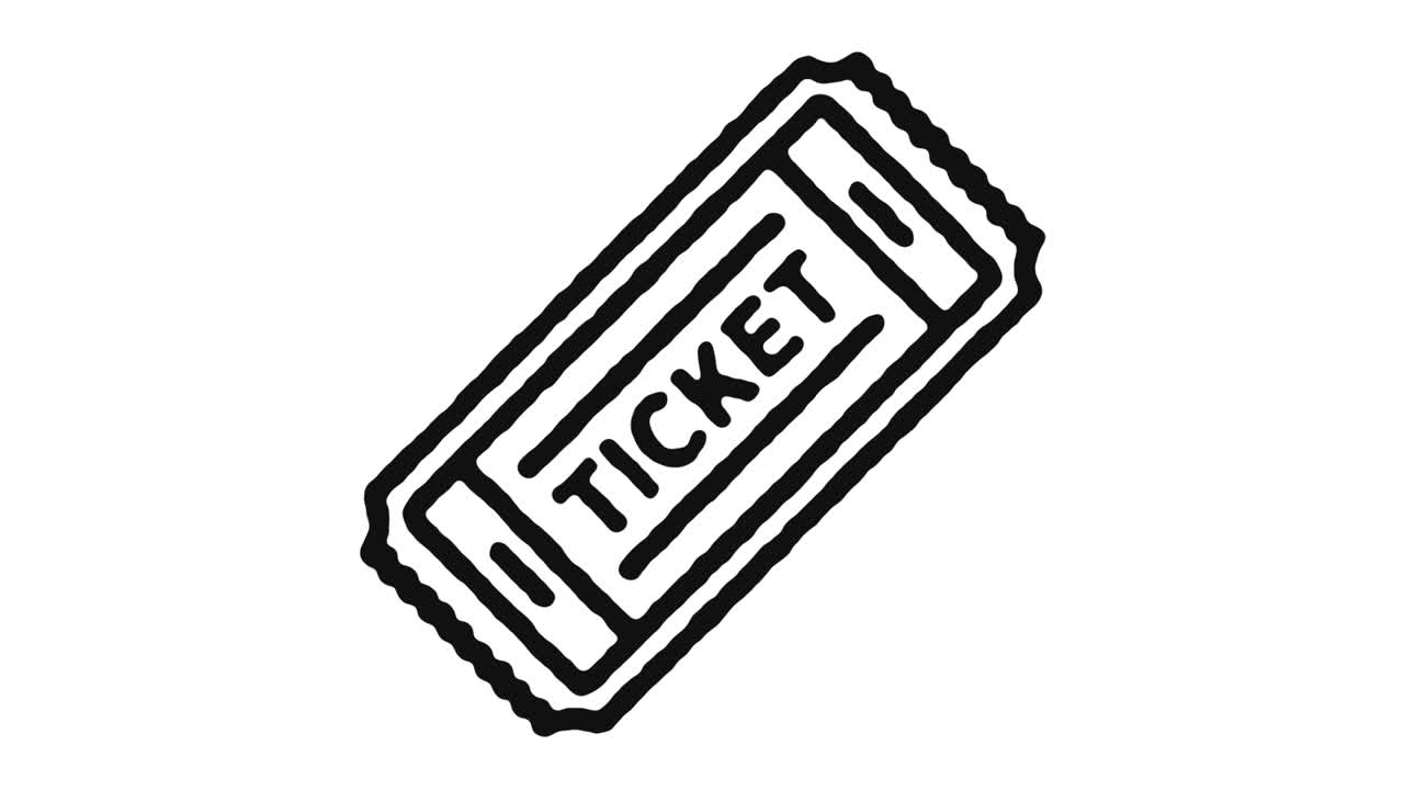 티켓 아이콘 애니메이션 영상 및 알파 채널