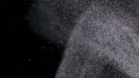 powder isolated on black background
