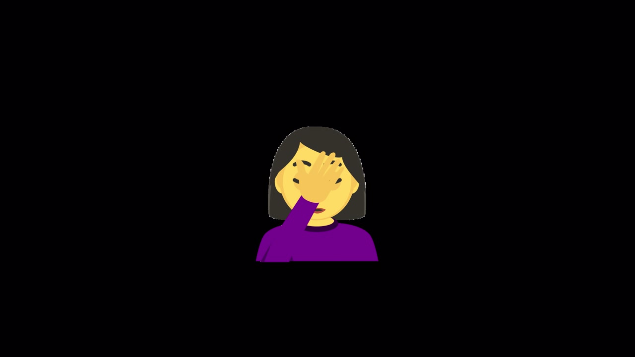 Personaggio emoji animato che si dà una manata in fronte