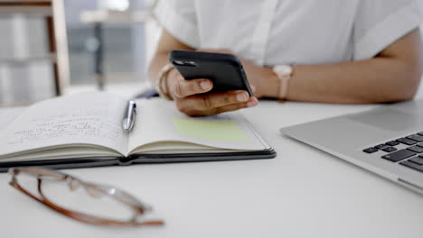 Phone-closeup-and-woman-hands-planning