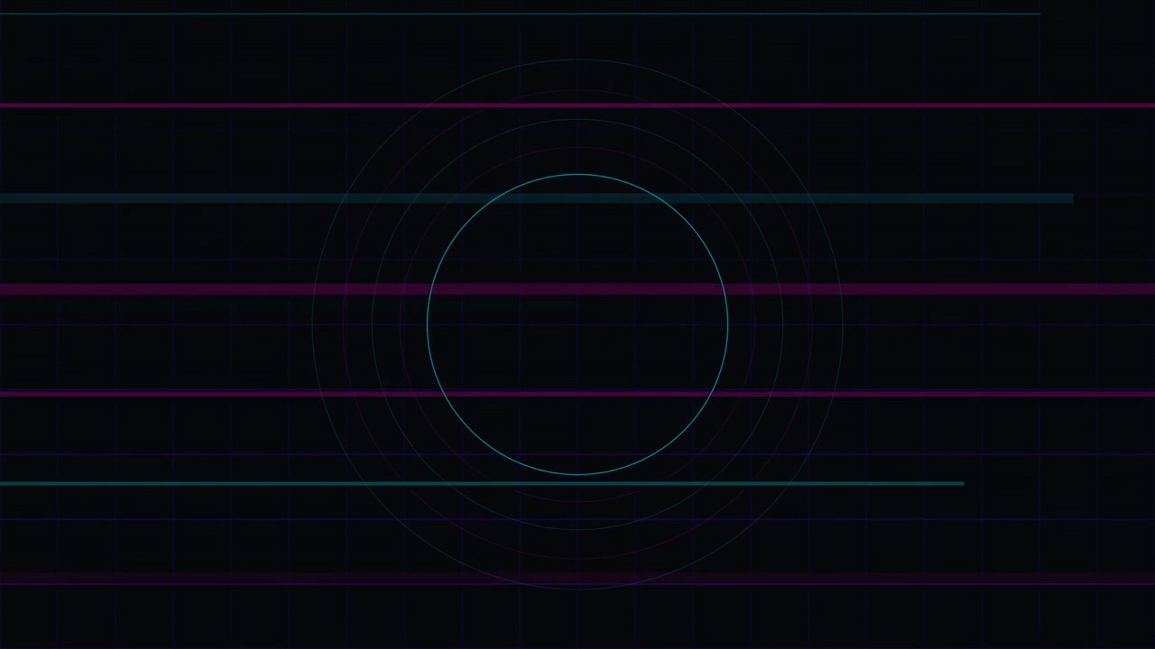 Abstract Digital Background with Pulsing Circles and Horizontal Lines