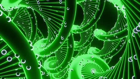 abstract 3d illustration of a green dna double helix