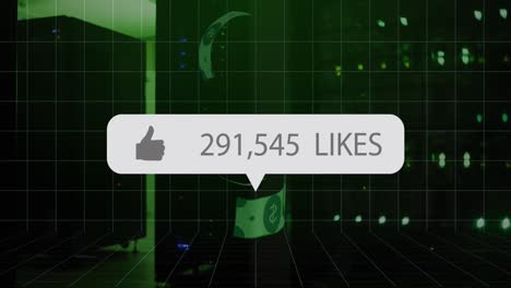 animación de los gustos de las redes sociales a través de servidores