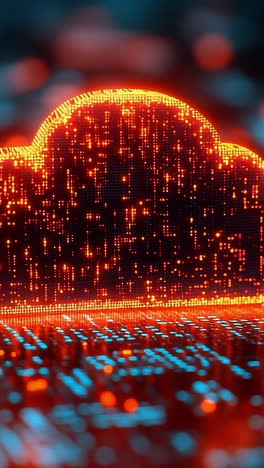 neon digital cloud concept. a neon cloud symbol stands out against a circuit board background, representing digital data and cloud technology.