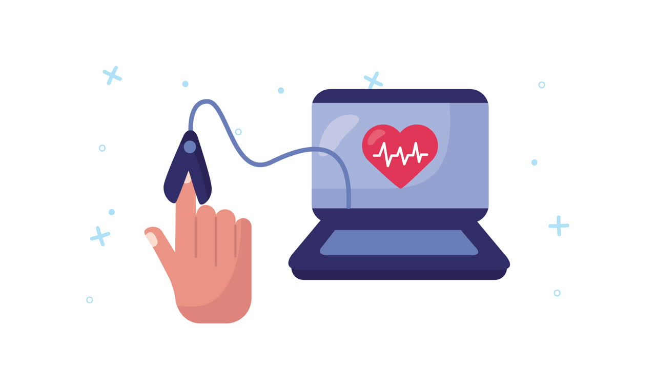 oxímetro de pulso conectado a una computadora portátil