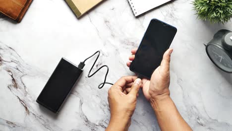 charging a smartphone with a power bank