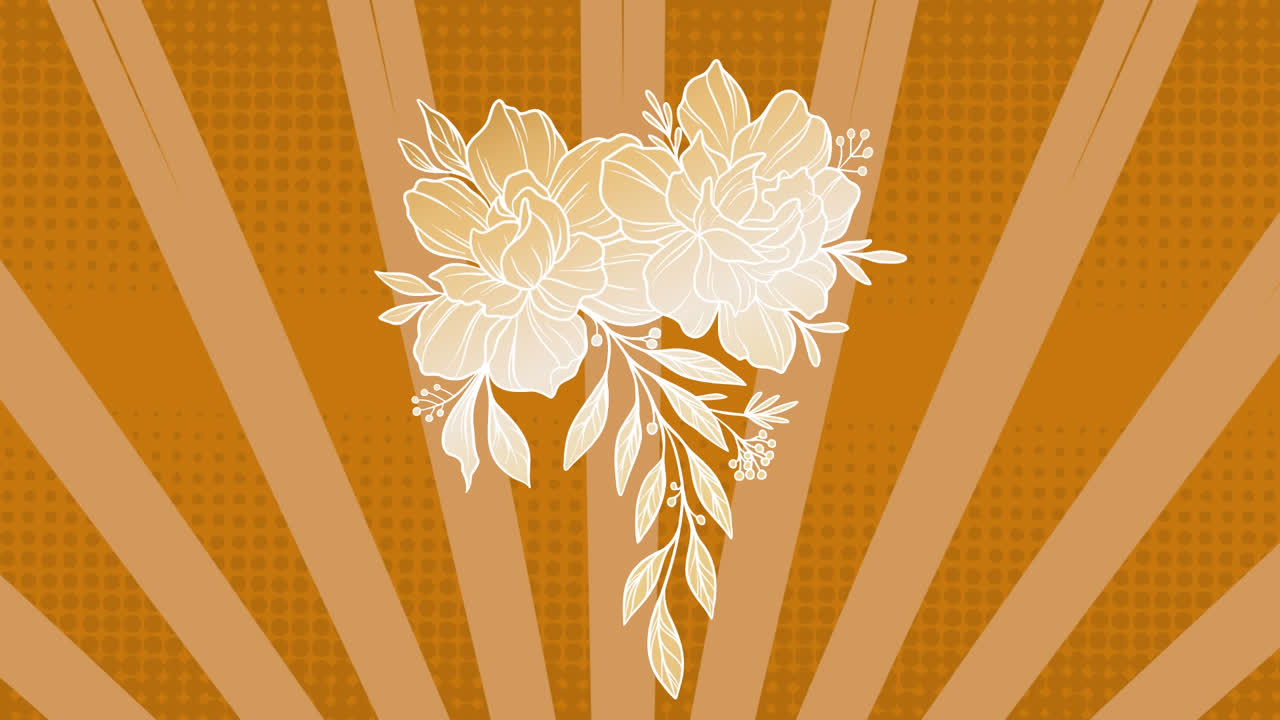 녹색 배경에 녹색 선과 꽃의 애니메이션