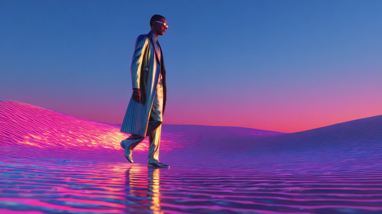 Futuristisk mode i en neonørken