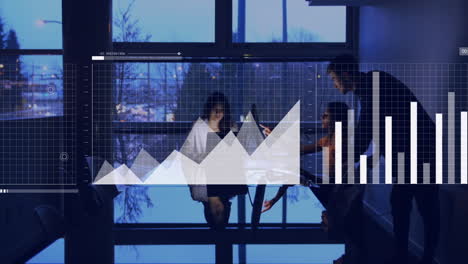 animación del gráfico sobre el grupo caucásico de personas de negocios