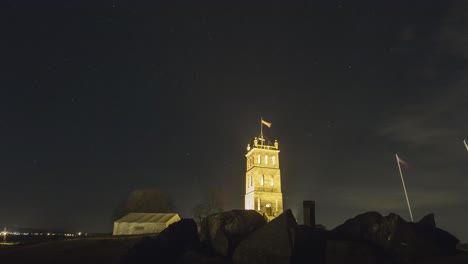 Castillo-Noruego-Con-Control-Deslizante-De-Timelapse-De-Fondo-Estrella