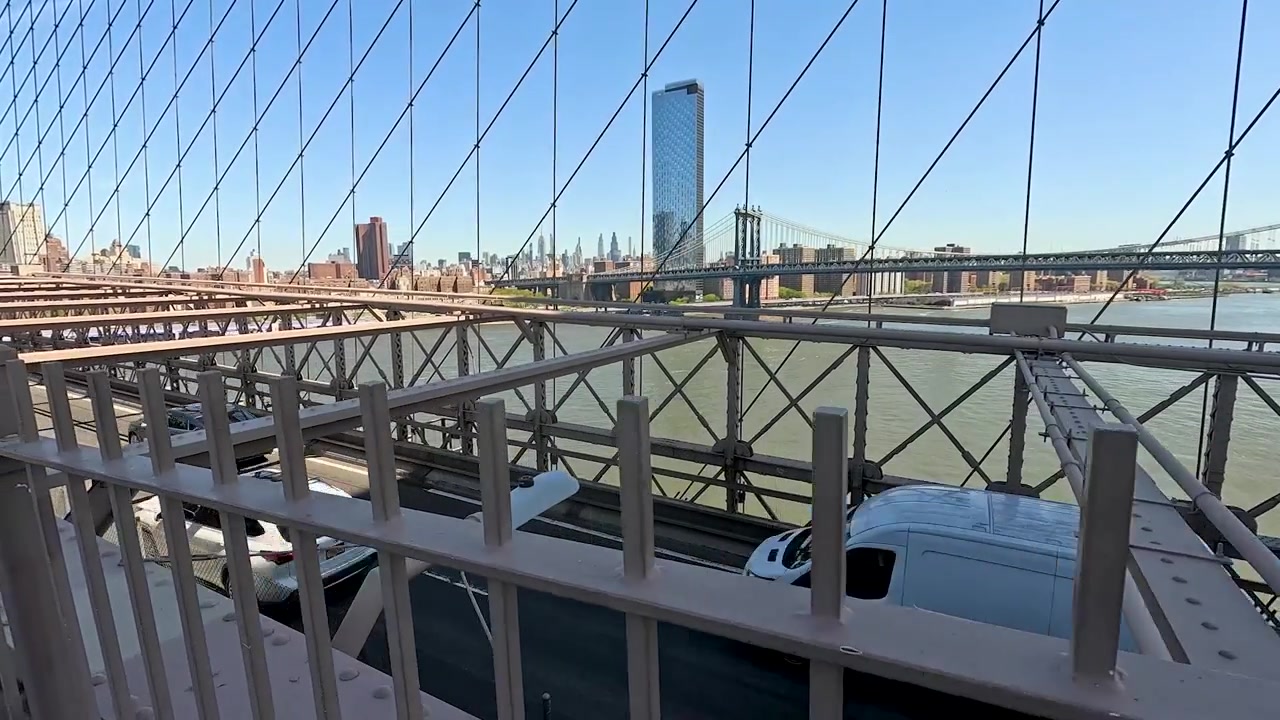 Video di una passeggiata a New York City sul Ponte di Brooklyn.