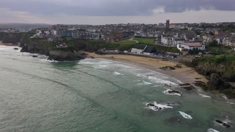 Aerial-View-of-Surfers-Waiting-To-Catch-A-Wave