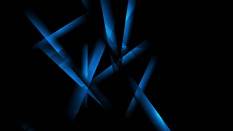 bright blue abstract glossy stripes on black background motion design