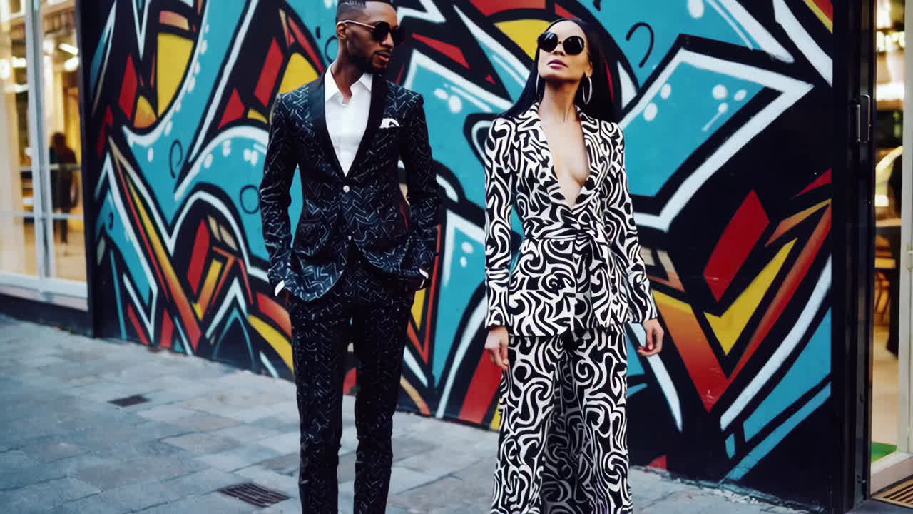 Stylish Couple Walking on the Street