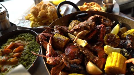 delicious food in fancy restaurant, close up shot, high angle shot