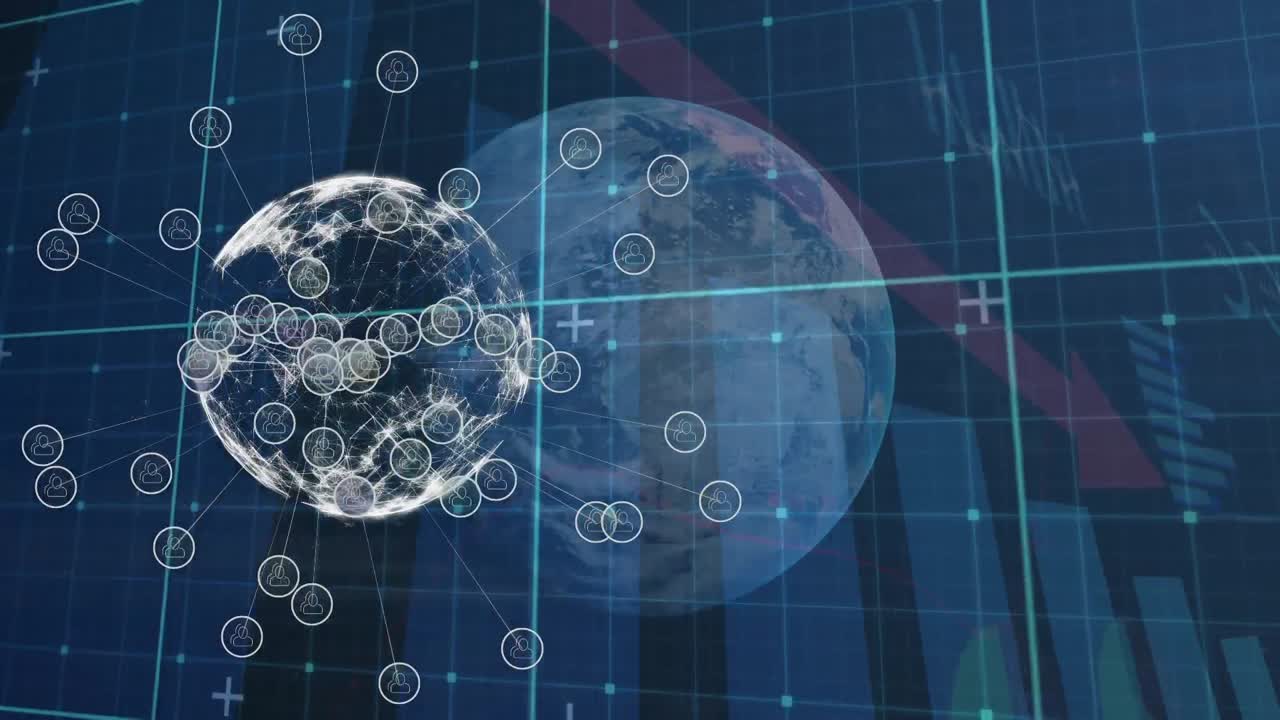 지구상에서 데이터 처리의 애니메이션