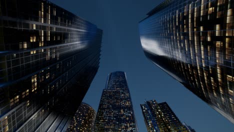 rascacielos de la ciudad por la noche