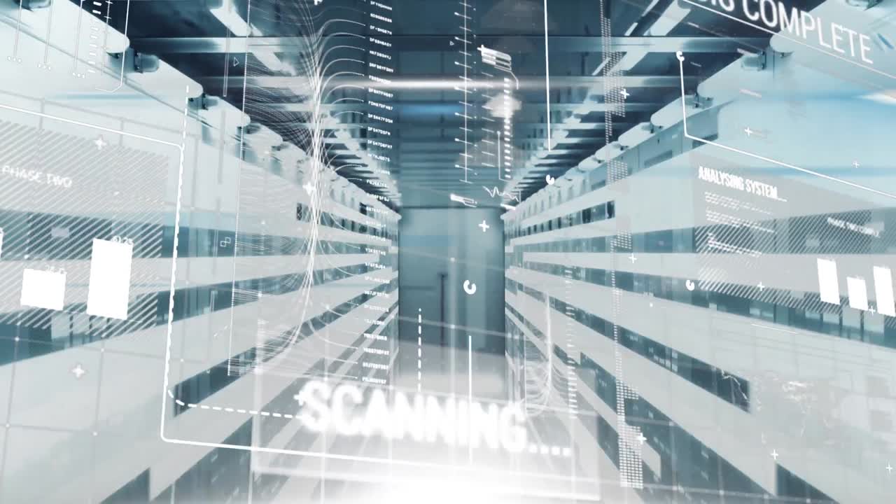 데이터 처리 및 디지털 정보 흐름의 애니메이션