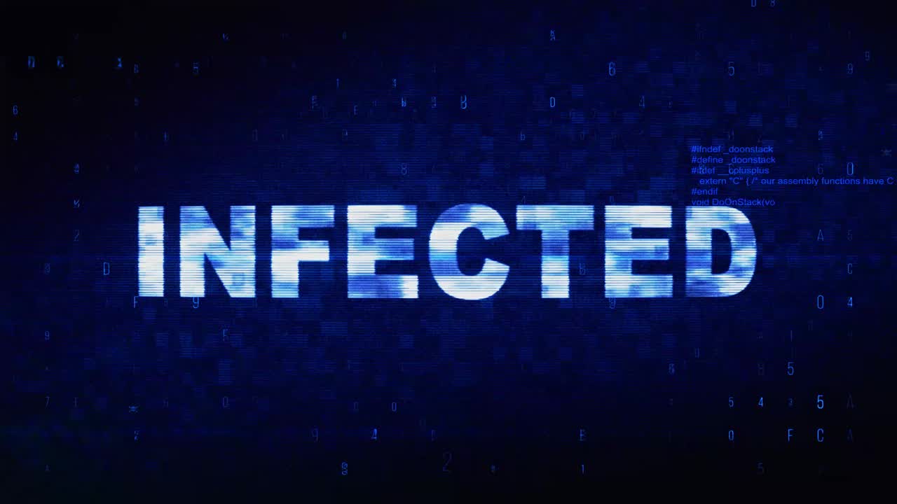 Infected text digital noise twitch and glitch effect tv screen loop animation background login and