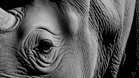 close-up of a black rhino's face