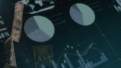 procesamiento de datos financieros en todo el mundo contra la caída de los dólares estadounidenses
