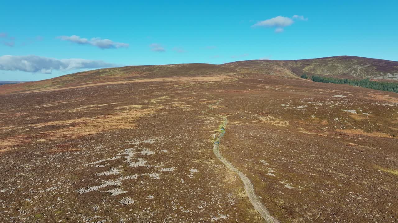 Drone Ireland Mountains the trail to the hill Comeragh Mountains Waterford in Winter
