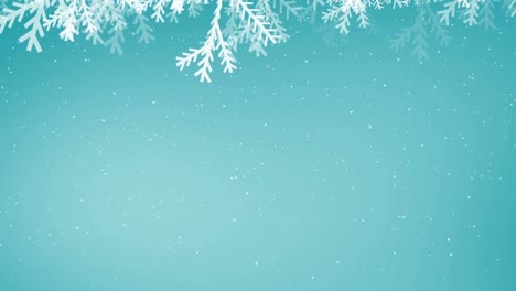 Animación-De-Nieve-Cayendo-Sobre-Fondo-Azul-En-Navidad.