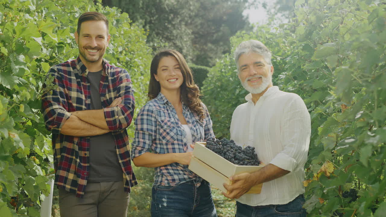 Happy Farmers at Vineyard