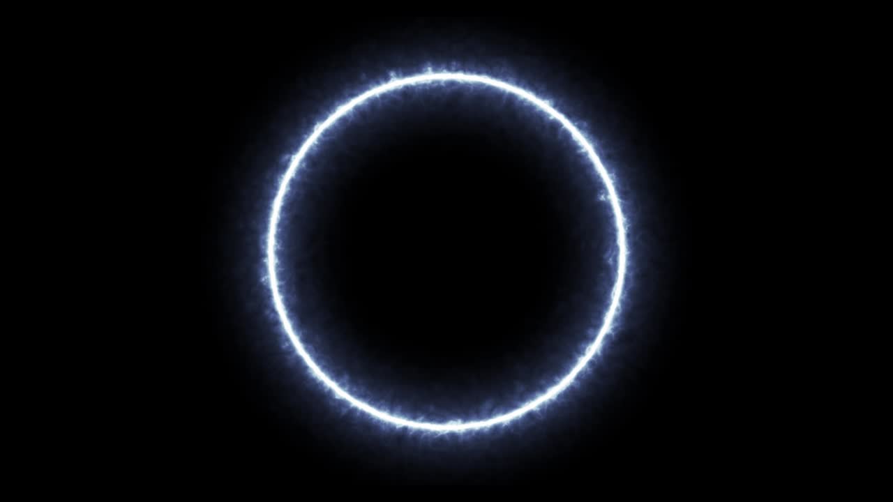 Electric glowing and moving circle frame. 4k seamless loop footage