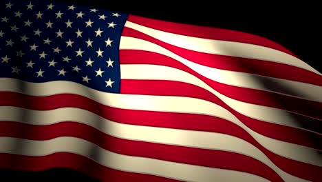 usa us american flag closeup waving backlit seamless loop cg 4k