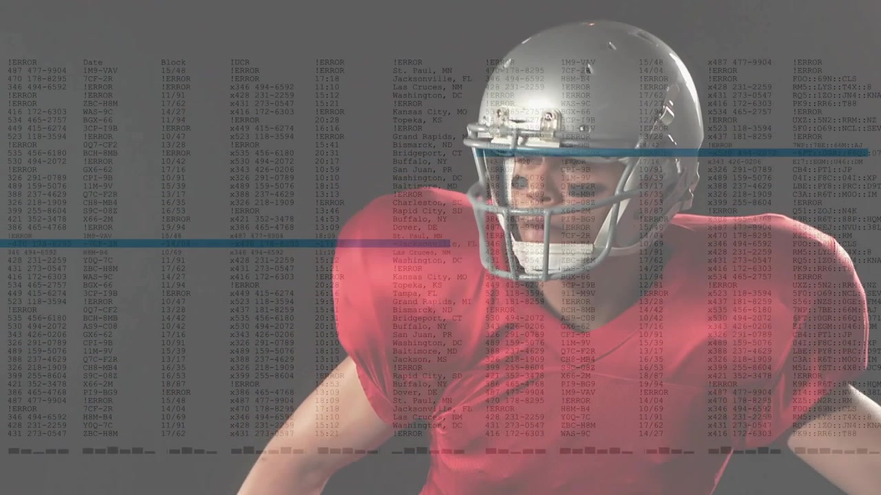 Video vertical: Jugador pisando, pivotando, protegiendo el balón con superposición de datos de seguimiento para análisis