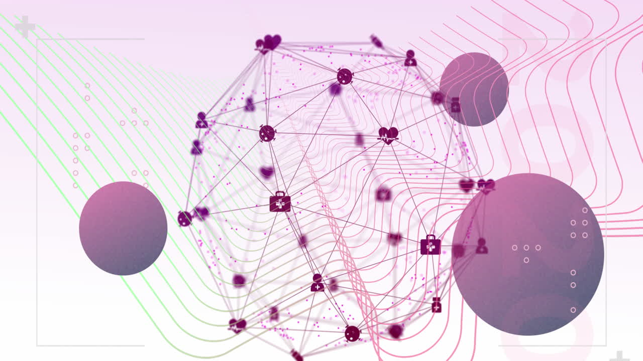 анимация глобусов с сетями соединений