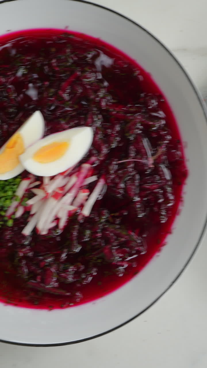 Two Bowls of Okroshka Soup