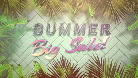 Animated-closeup-text-Summer-Big-Sale-and-tropical-flowers-and-leaf-3