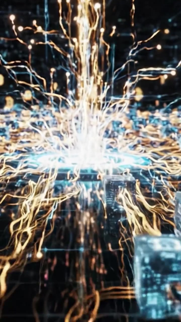 Dynamic Visual Representation of Digital Currency Flowing Through a Network, Showcasing the Transformative Energy within Blockchain Technology