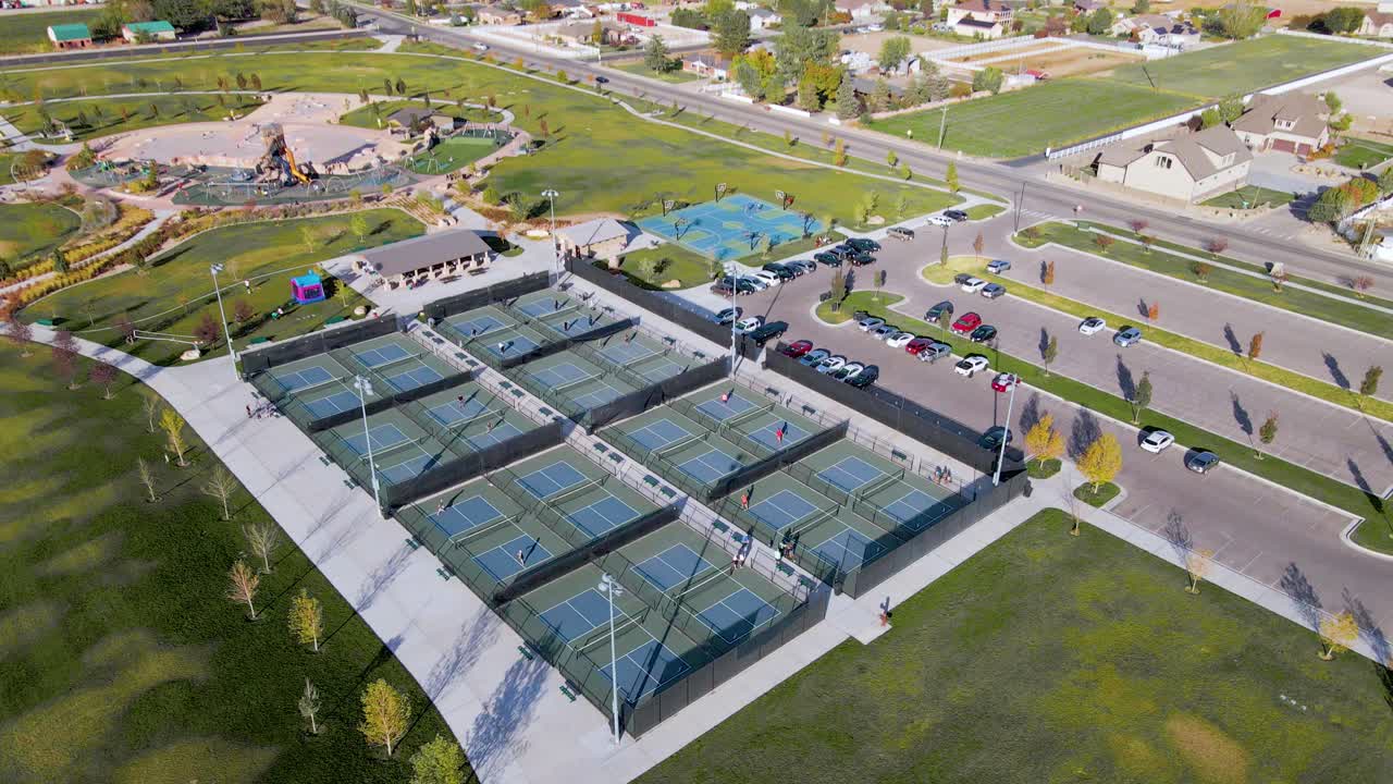 Udendørs sportsfaciliteter i Utah, pickleballbaner, luftfoto