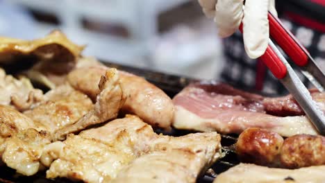 grilled meat on a barbecue grill
