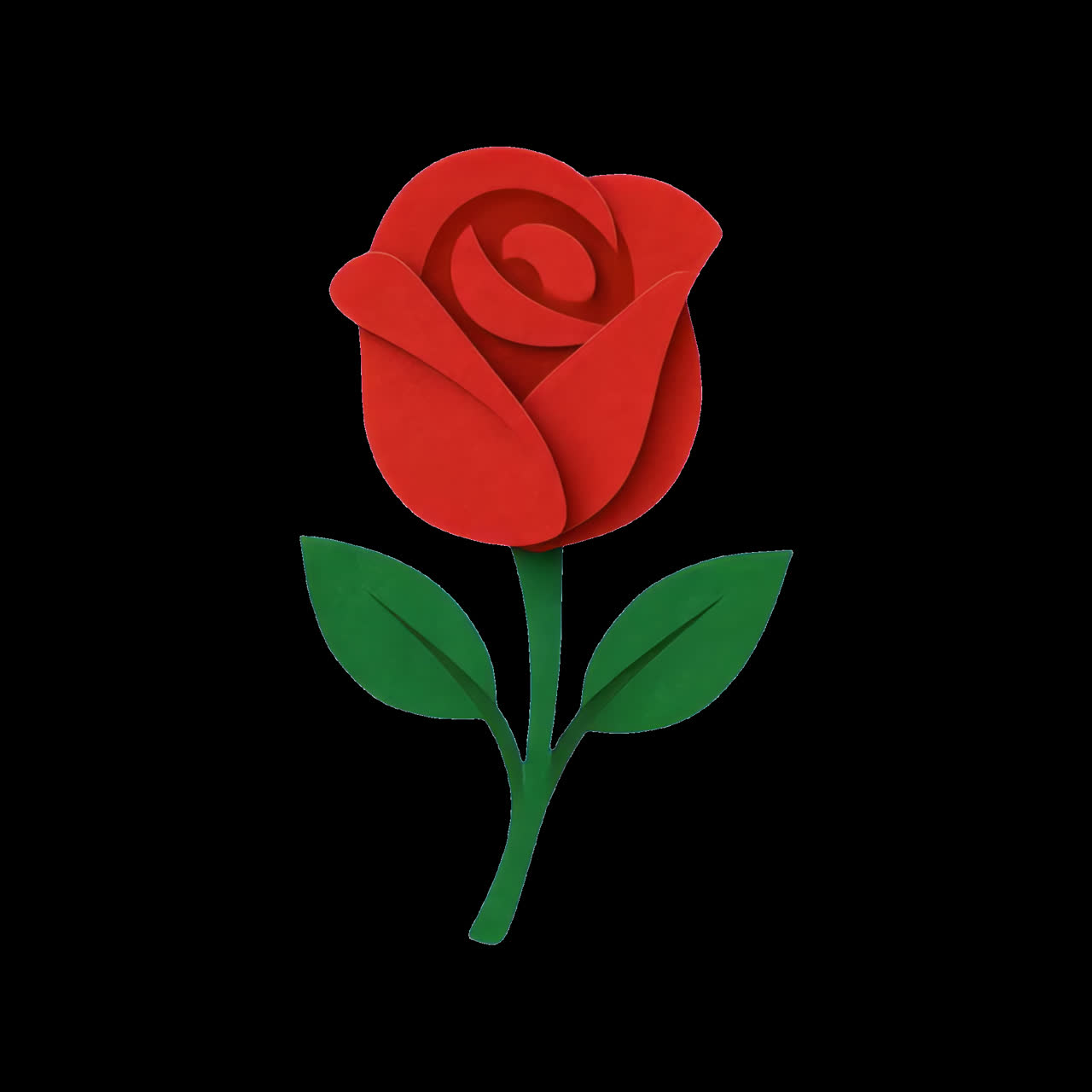 Paper rose animation isolated asset, transparent 4K video, alpha ...