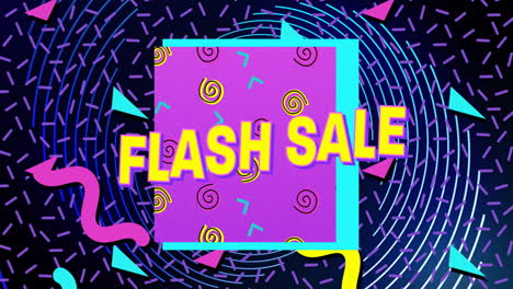 colorful geometric patterns and abstract background highlighting flash sale text