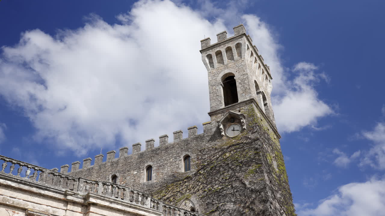 Ancient Castle Tower with Clock